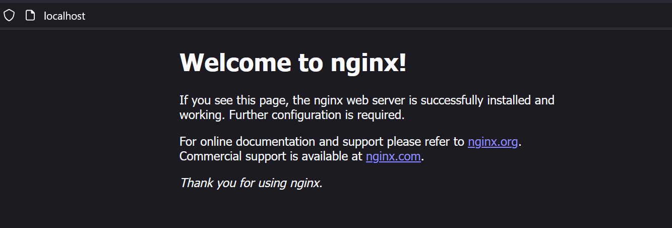 nginx welcome page