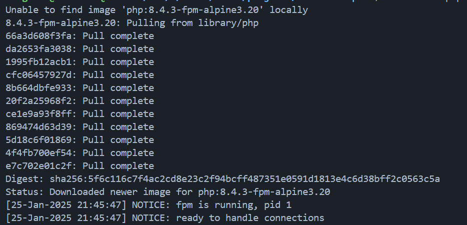 php-fpm started